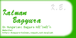 kalman bagyura business card